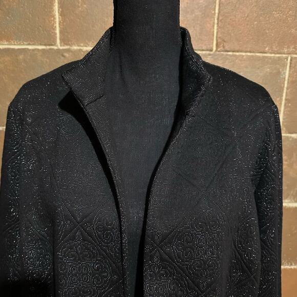Chico's Quilted Black Career Blazer Jacket Women's Size M Medium - Picture 3 of 8
